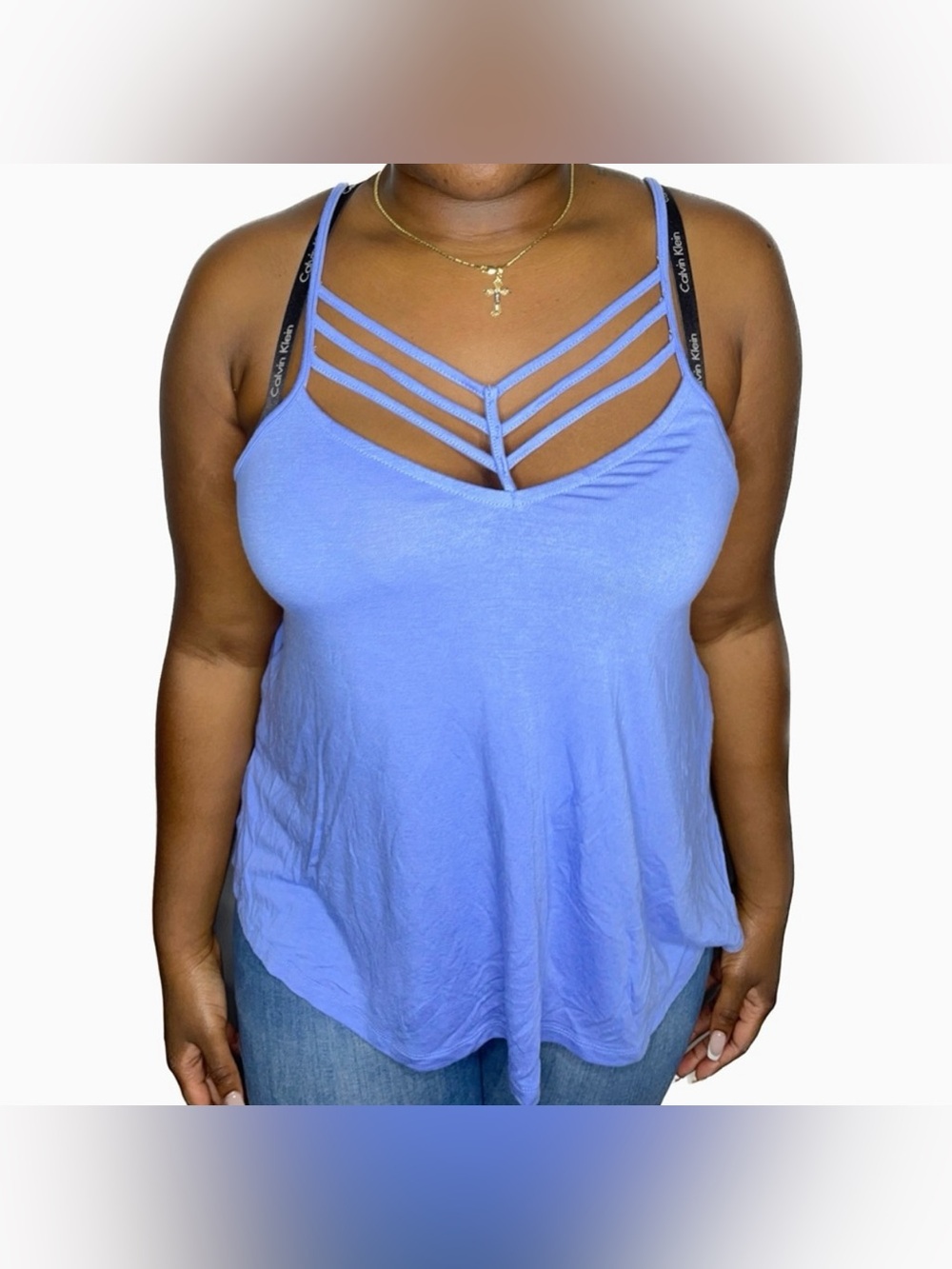 Express Baby Blue Strappy Cutout Camisole